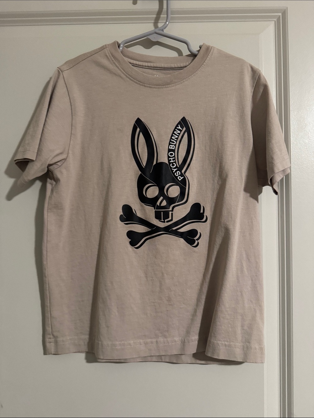 Psycho Bunny Kids Taupe Tee with Black Graphic